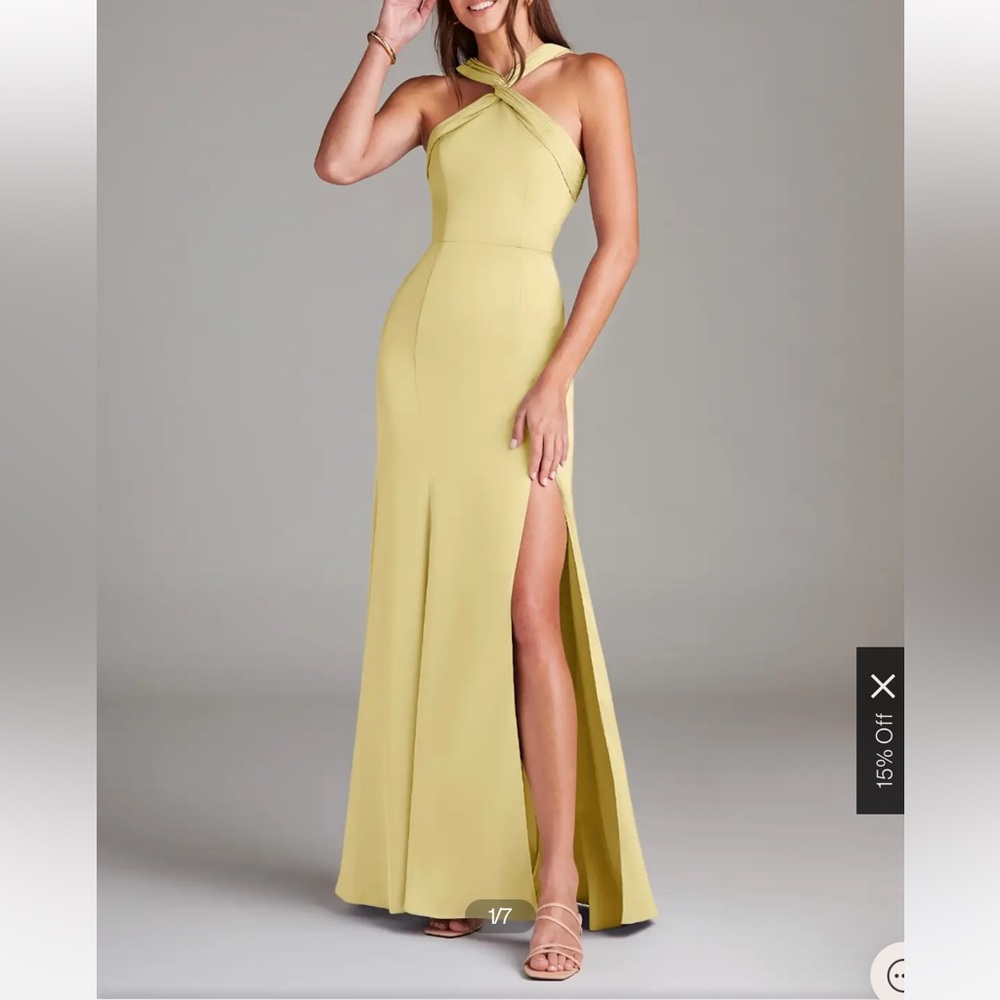 Azazie yellow bridesmaid dress